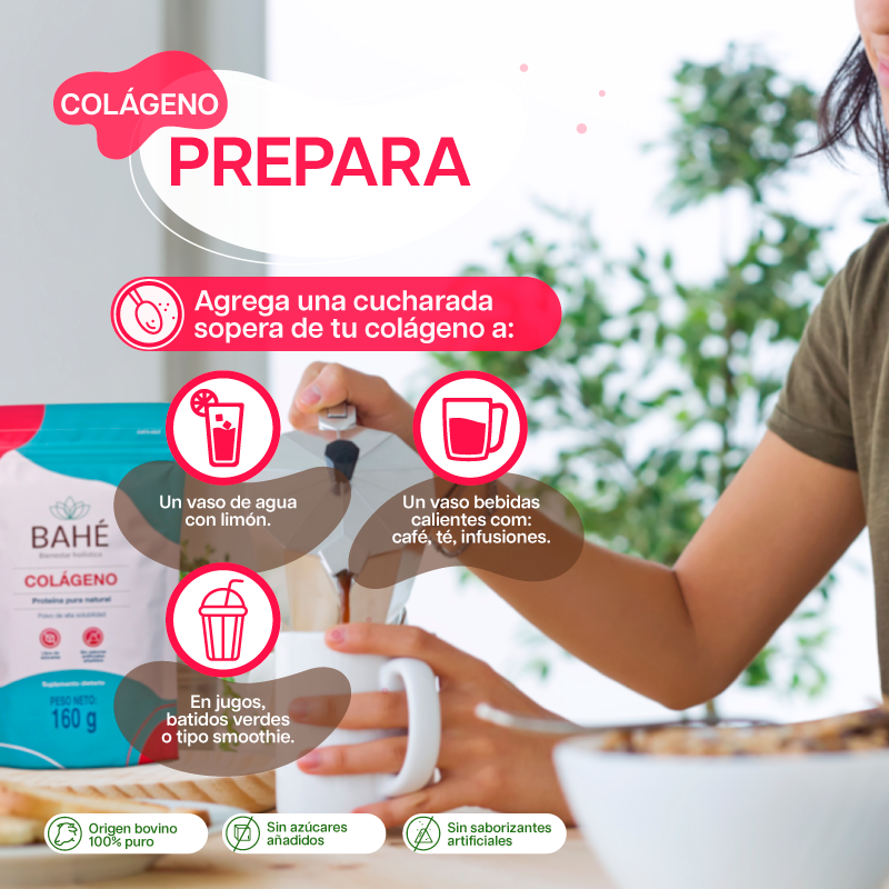 Colágeno puro (Colágeno hidrolizado) | Libre de grasas, azúcares, saborizantes o maltodextrina.