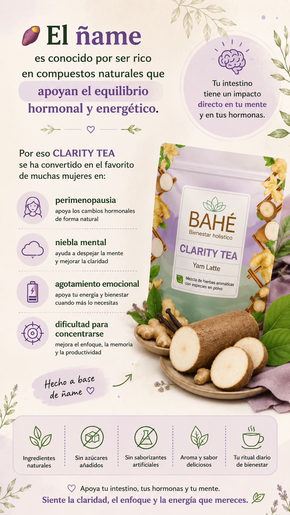 Clarity Tea (mezcla funcional) - para desinflamar el cerebro, claridad mental , emociones , (producto NUEVO)