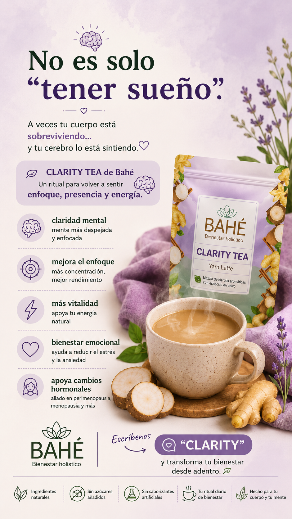 Clarity Tea (mezcla funcional) - para desinflamar el cerebro, claridad mental , emociones , (producto NUEVO)
