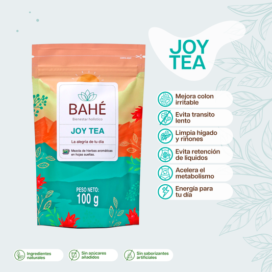 Joy Tea (Colon irritable) - la solución perfecta si sufres de inflamación abdominal, dificultad para digerir los alimentos y estreñimiento regular.